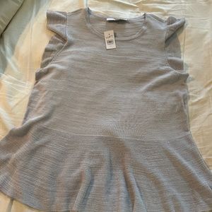 Grey ruffle sleeve sweater shirt Loft